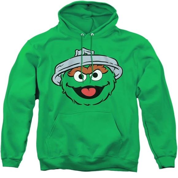 Sesame Street Oscar the Grouch Costume Adult Pull-Over Hoodie / Sweatshirt - Picture 2 of 3